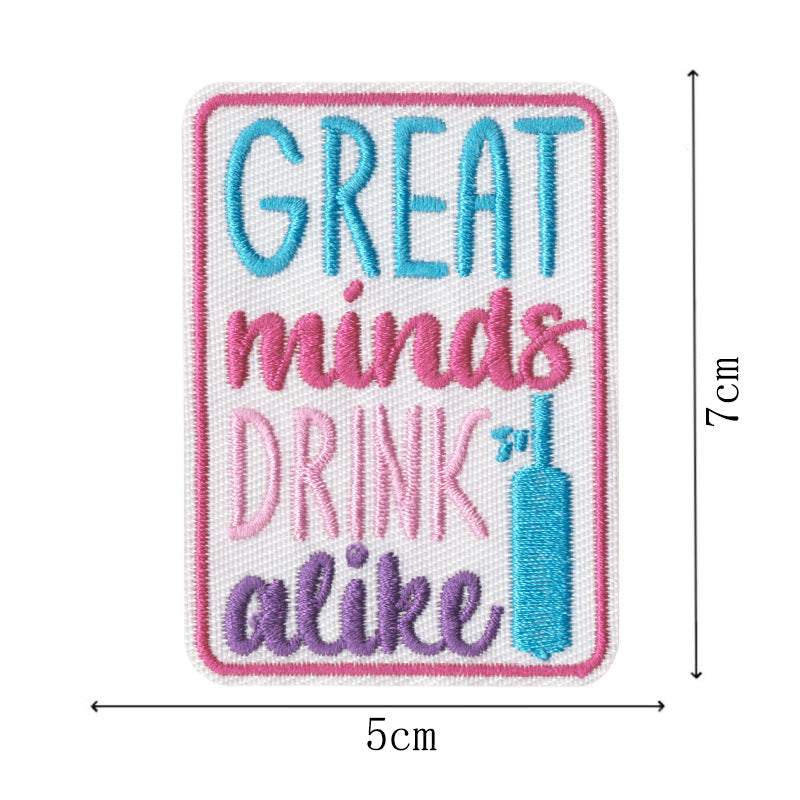 Wholesale Embroidered patch shoes,  hats and bags accessories original cartoon English letter adhesive patch