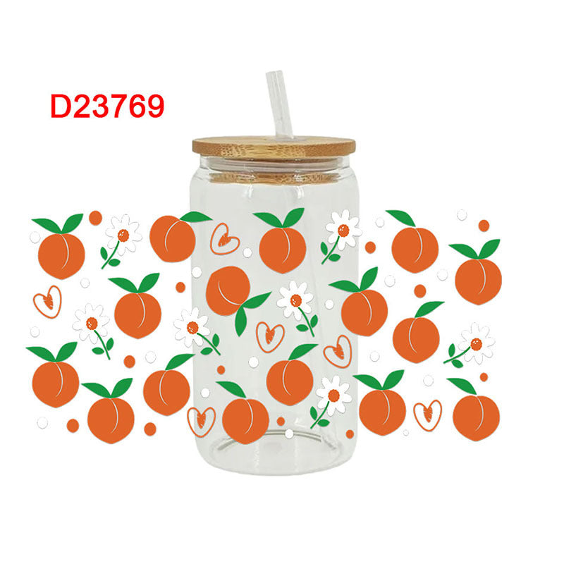 Wholesale Colorful and diverse fruits 16oz Cup UV DTF Wraps