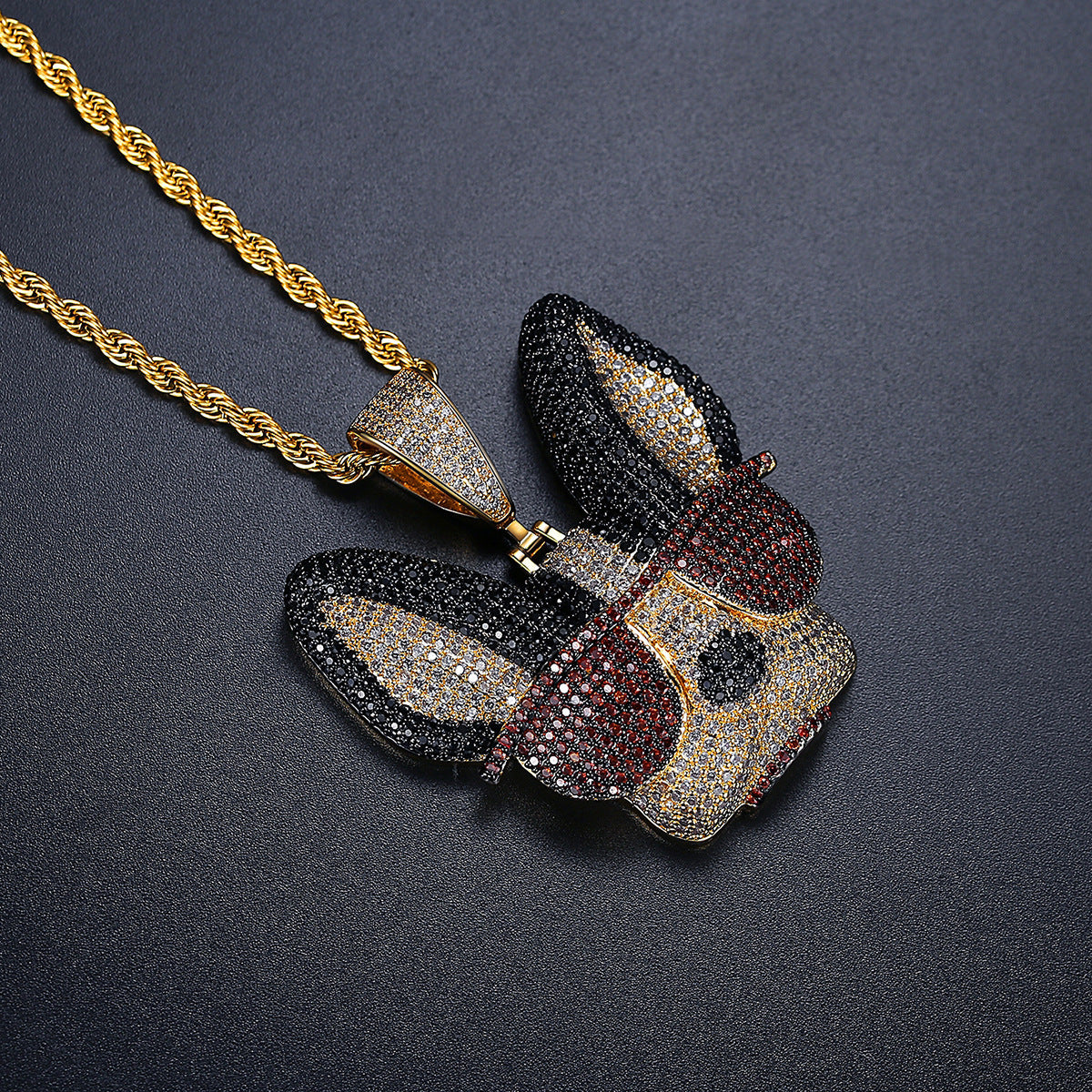 Wholesale hip hop chihuahua dog sunglasses creative alloy necklace