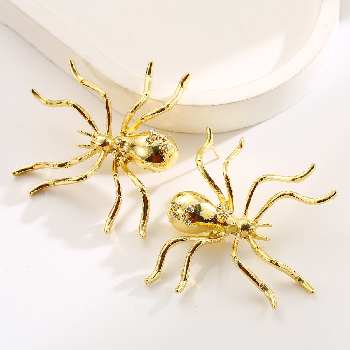 Wholesale exaggerated dark style alloy diamond large earrings