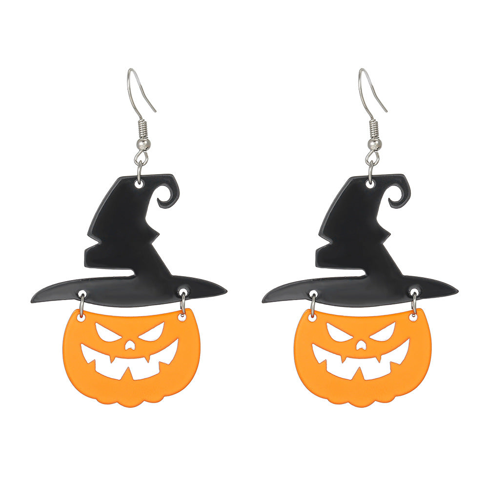 Wholesale Ghost BOO Letter Sequin Acrylic Earrings