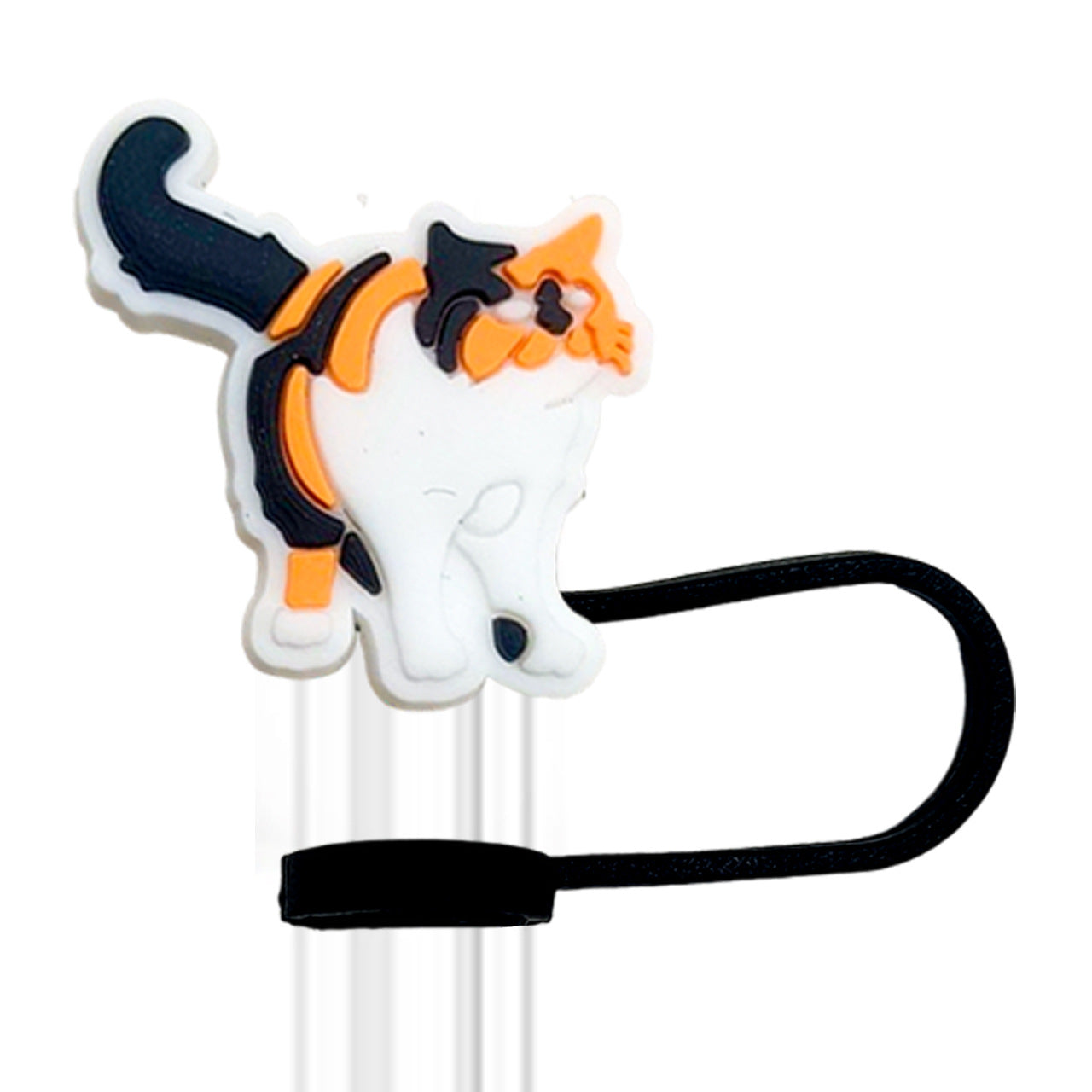Wholesale 10pcs PVC 10mm Cute Cat Animal Straw Cover Cup Decoration