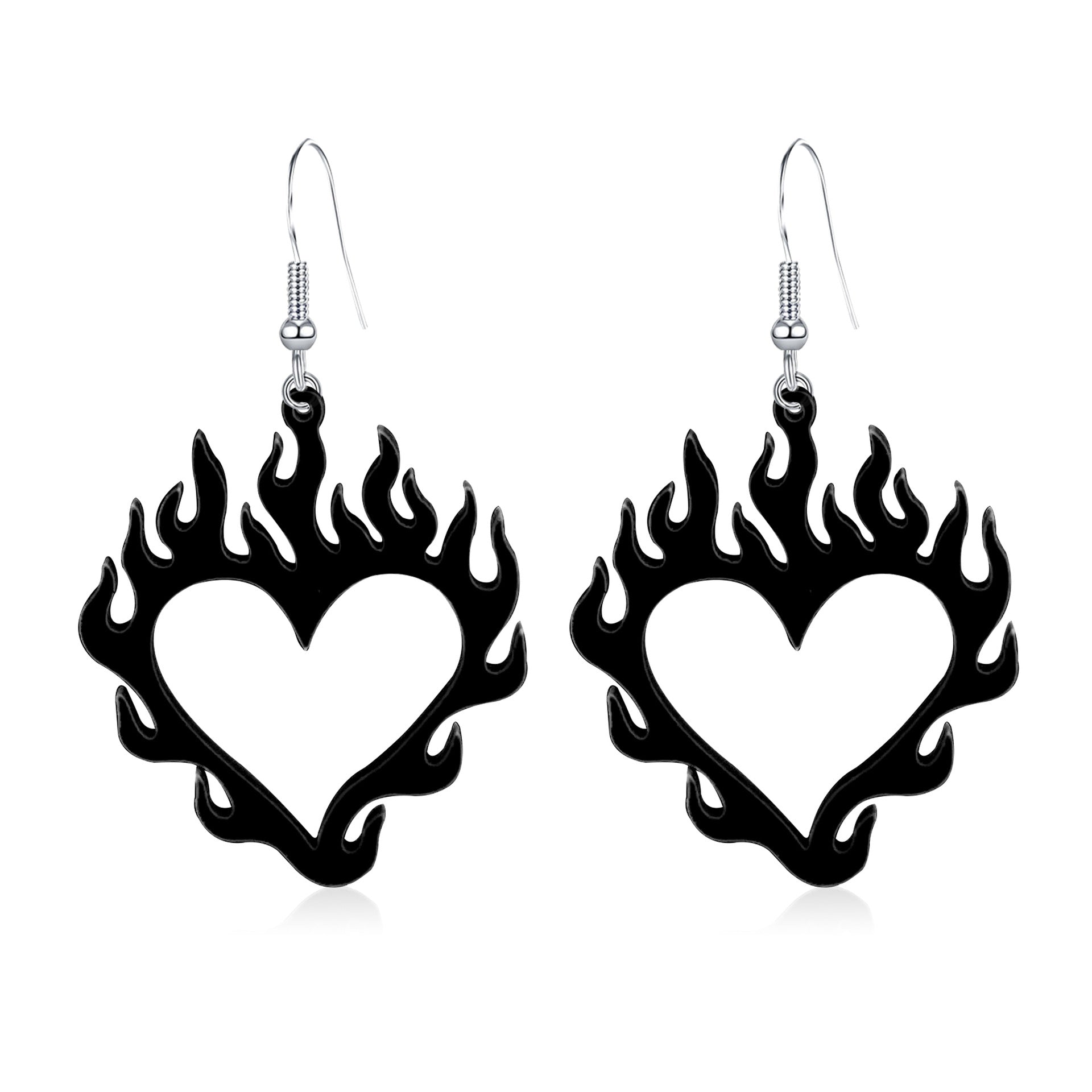 Wholesale Halloween Heart Flame Acrylic Earrings