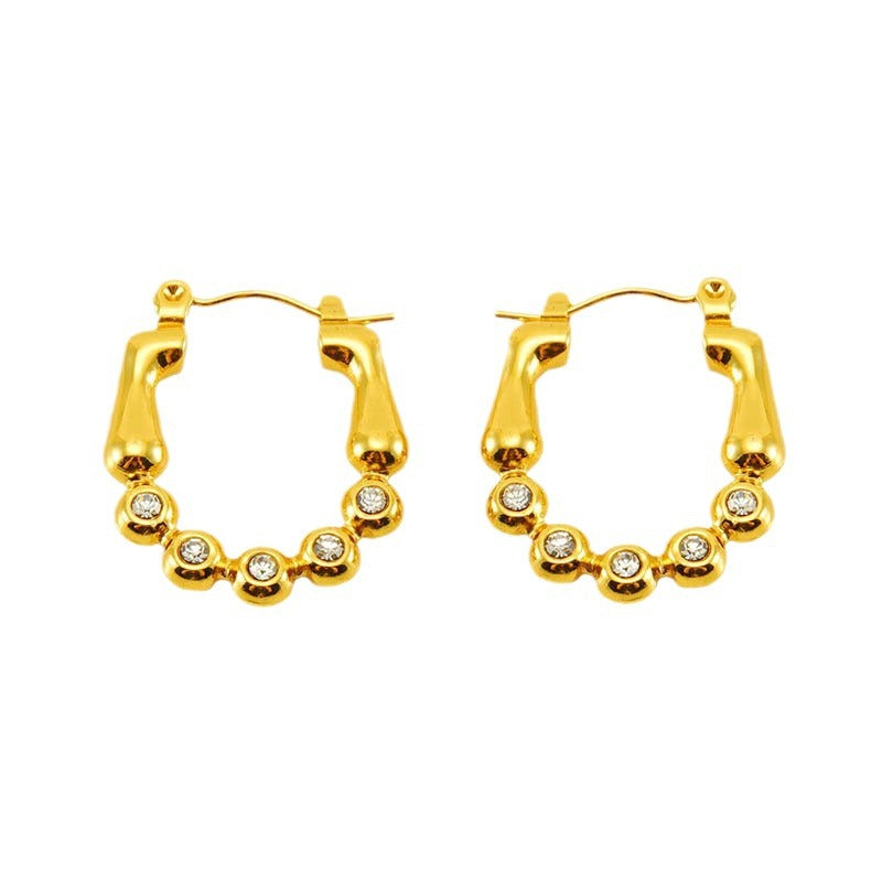 Wholesale Titanium Steel Geometric Circular Earrings