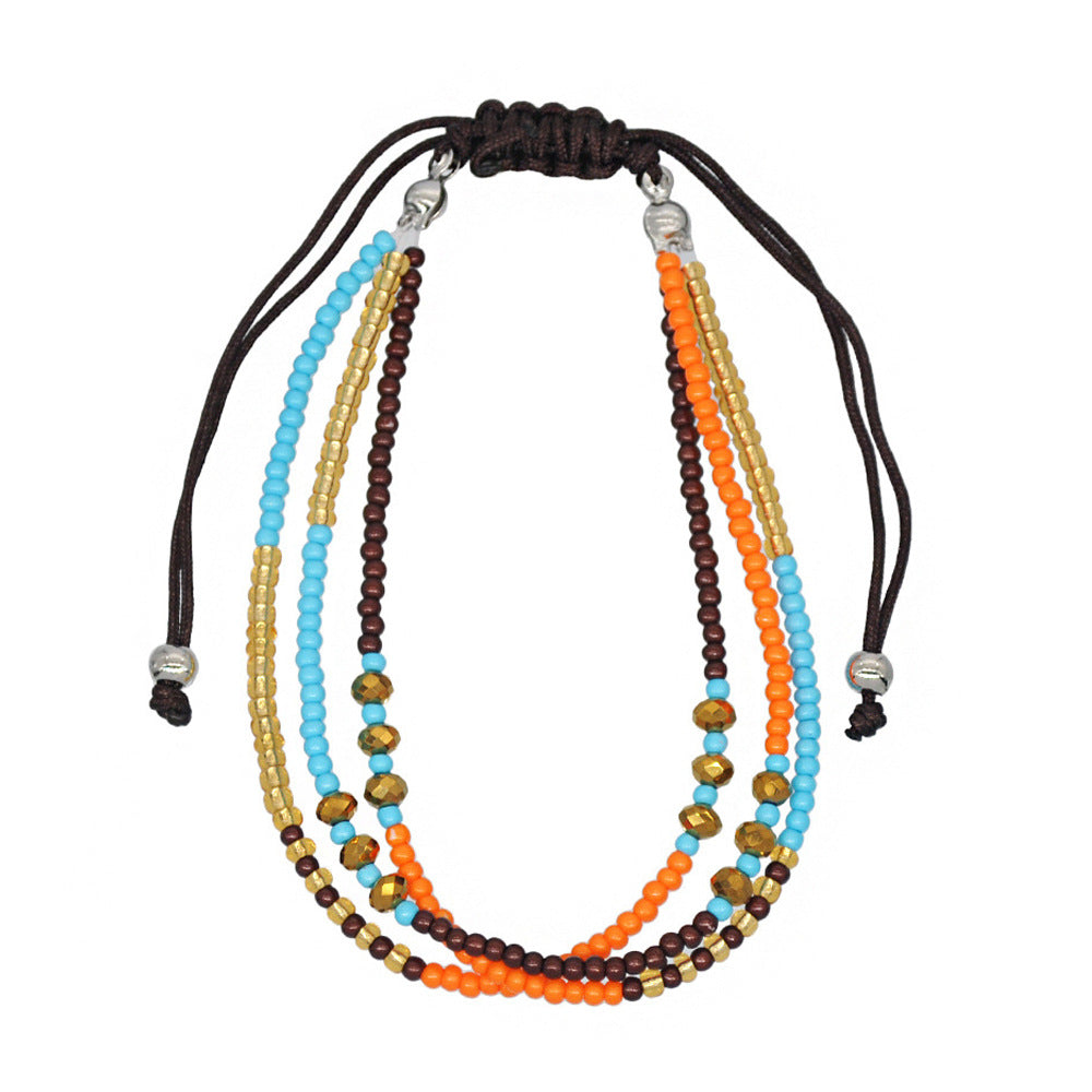 Brazalete de arroz retráctil de cuero trenzado de cuero trenzado