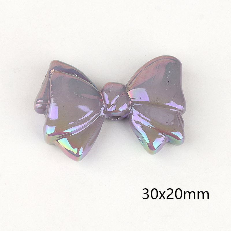 Wholesale 2PCS Acrylic Color Plated Double-sided Three-dimensional Bow Beads
