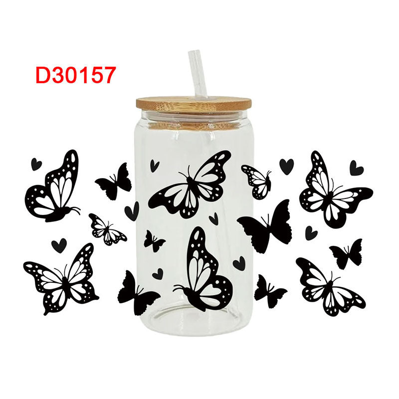 Wholesale butterfly patterns   16oz Cup UV DTF Wraps