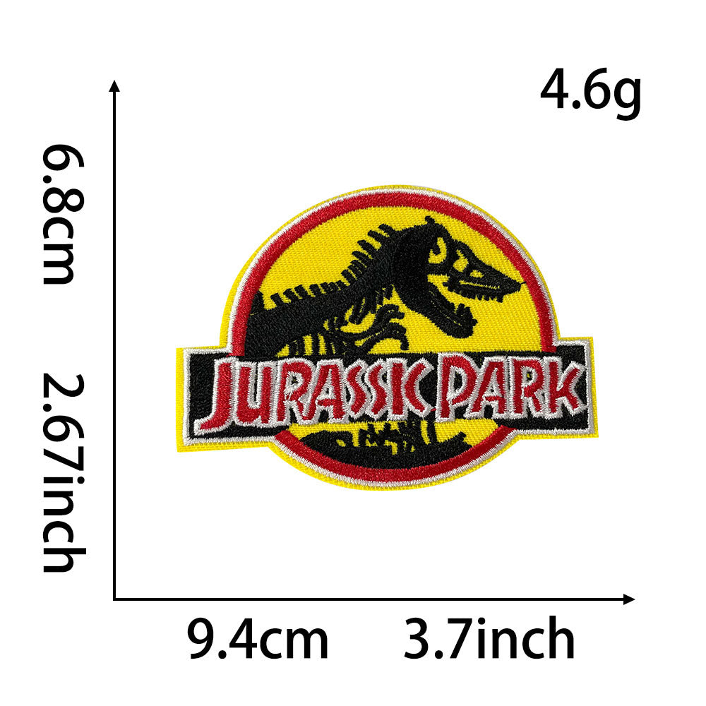 Wholesale Cartoon Dinosaur Decorative Embroidered Patches For Clothing DIY Iron On Craft Supply