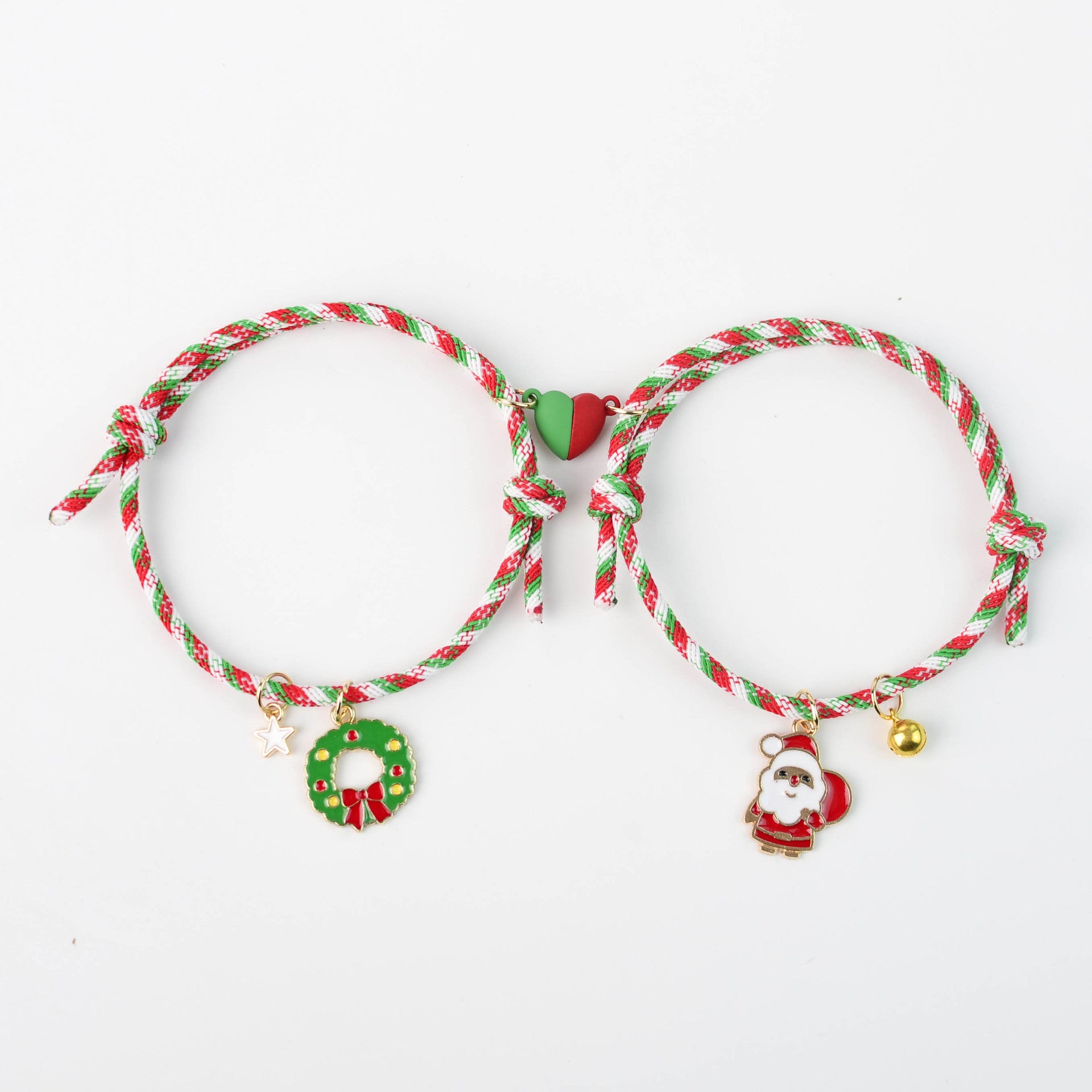 Wholesale  Christmas Love Magnet Woven Couple Alloy Bracelet