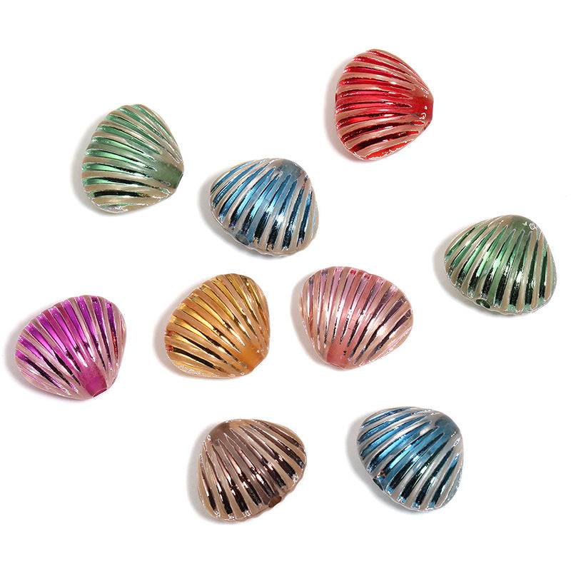 Wholesale 100pcs/pack  Heavy-duty colorful seashell beads and acrylic beads