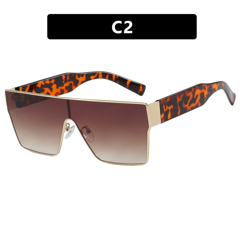 Wholesale Square one-piece large frame sunglasses sun visor sunglasses women' s trendy high-end sunglasses