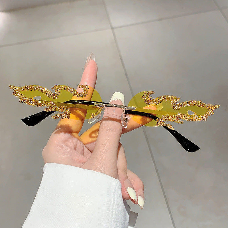 Wholesale Flame Diamond Sunglasses Halloween Fashion Sunglasses