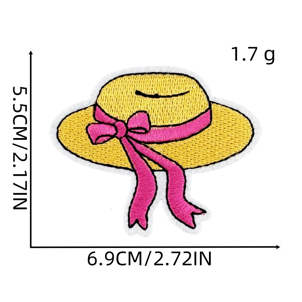 Wholesale DIY Embroidery Patch Cute Hawaiian Party Hat Clothes Decoration FS