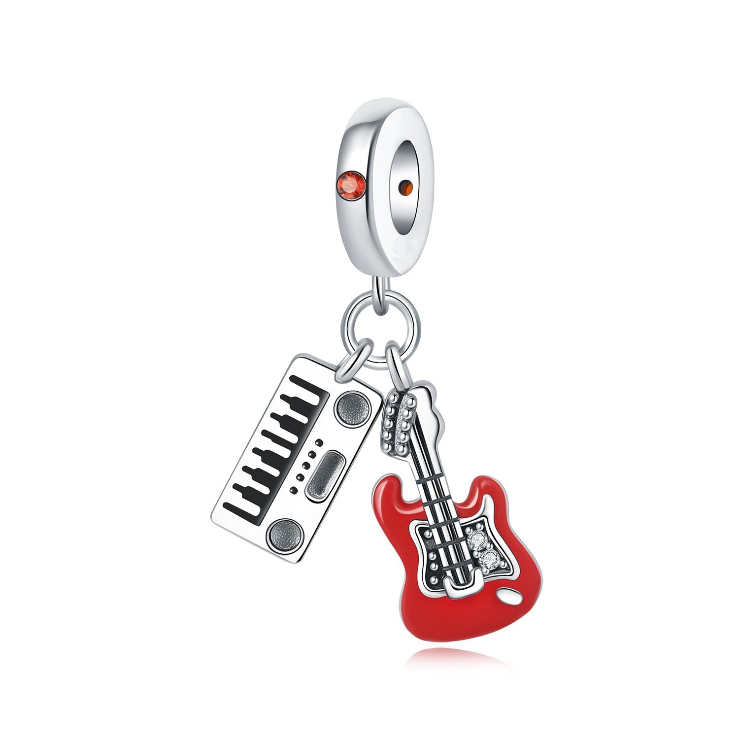 Wholesale Music Sports Series Football Guitar Silver Plated Charms