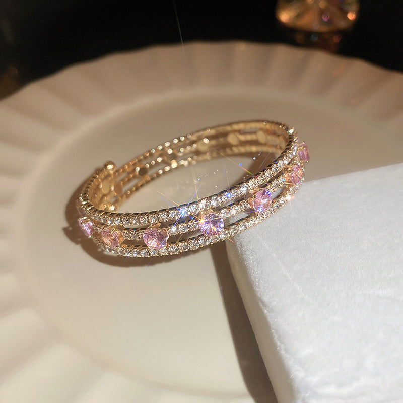 Wholesale Zircon Diamond Inlaid Irregular Multi-layer Metal Bracelets