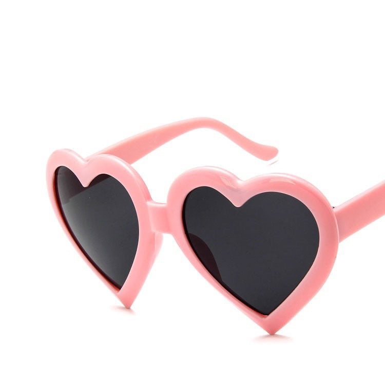 Wholesale Harajuku Love Beach Resort with Large Frame Peach Heart Beach Glasses