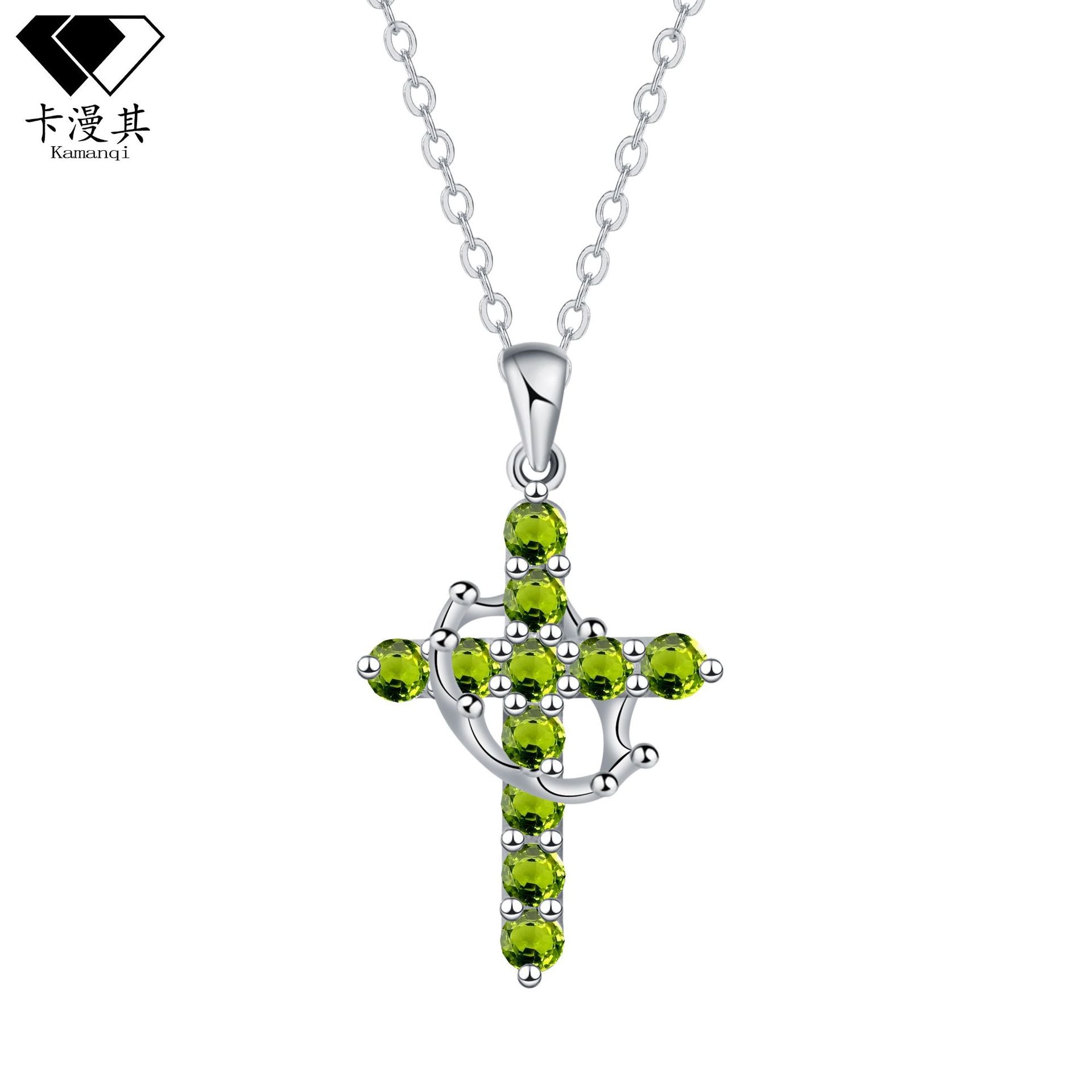 Wholesale Crown Cross Necklace Multi-Color Jewelry