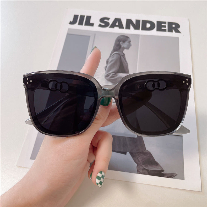 Wholesale 2024 New Large Frame Slim Sunglasses Women's Instagram High-end Sunglasses Men's Fashionable UV-proof Sunglasses