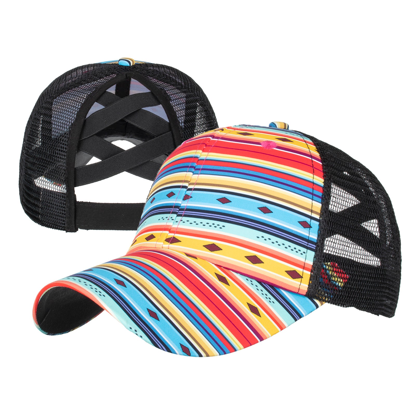 Wholesale Cotton Polyester Cross Ponytail Baseball Hats