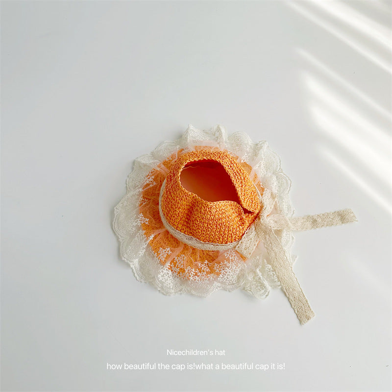 Wholesale Children's Empty Straw Hat with Bow