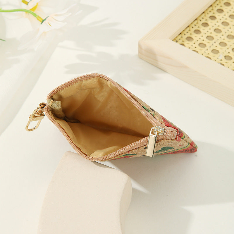 Wholesale 8pcs/pack Square Cork Coin Purse Card Holder Key Bags