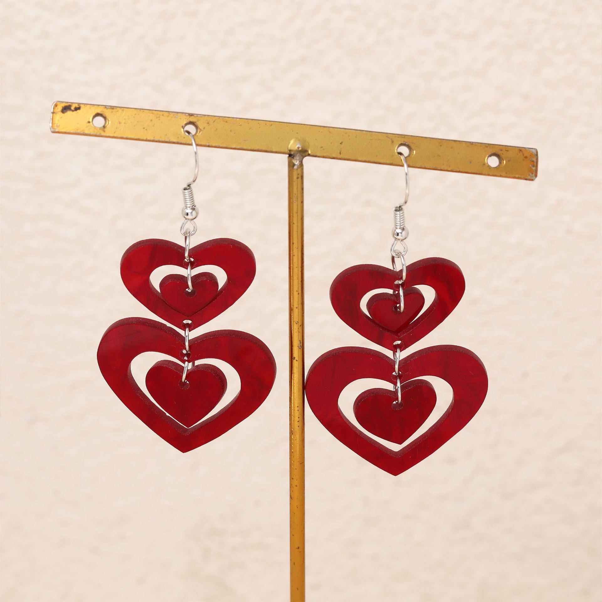 Wholesale Acrylic Earrings Valentine's Day Heart Earrings
