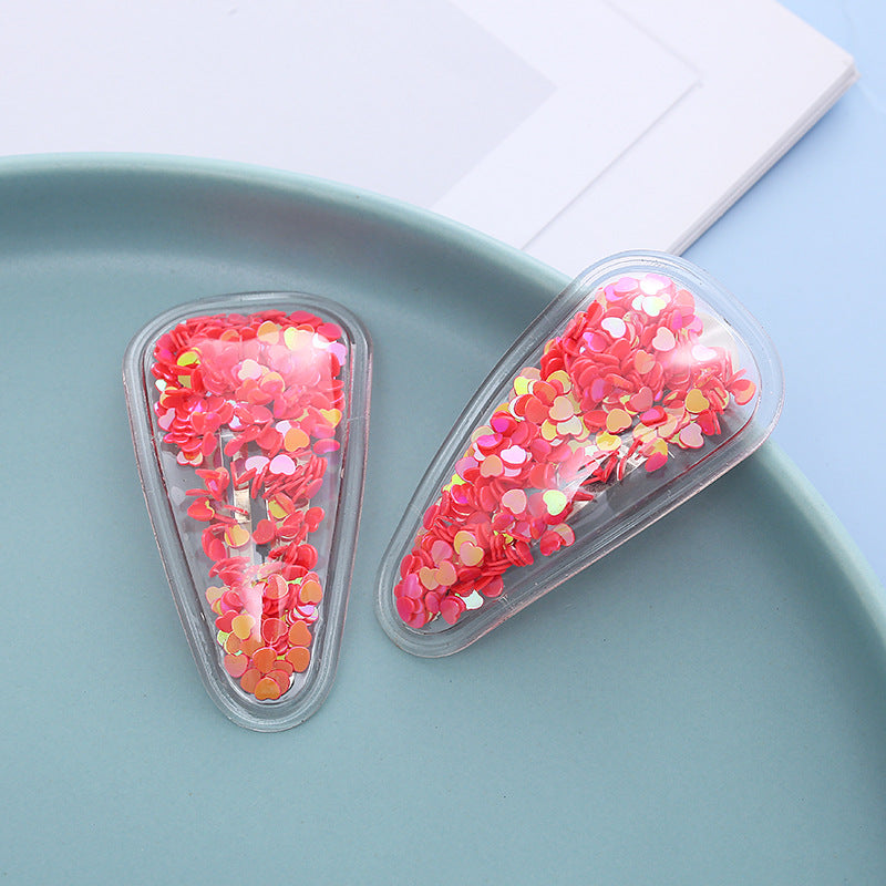 Wholesale PVC Color Quicksand Hairpin for Kids