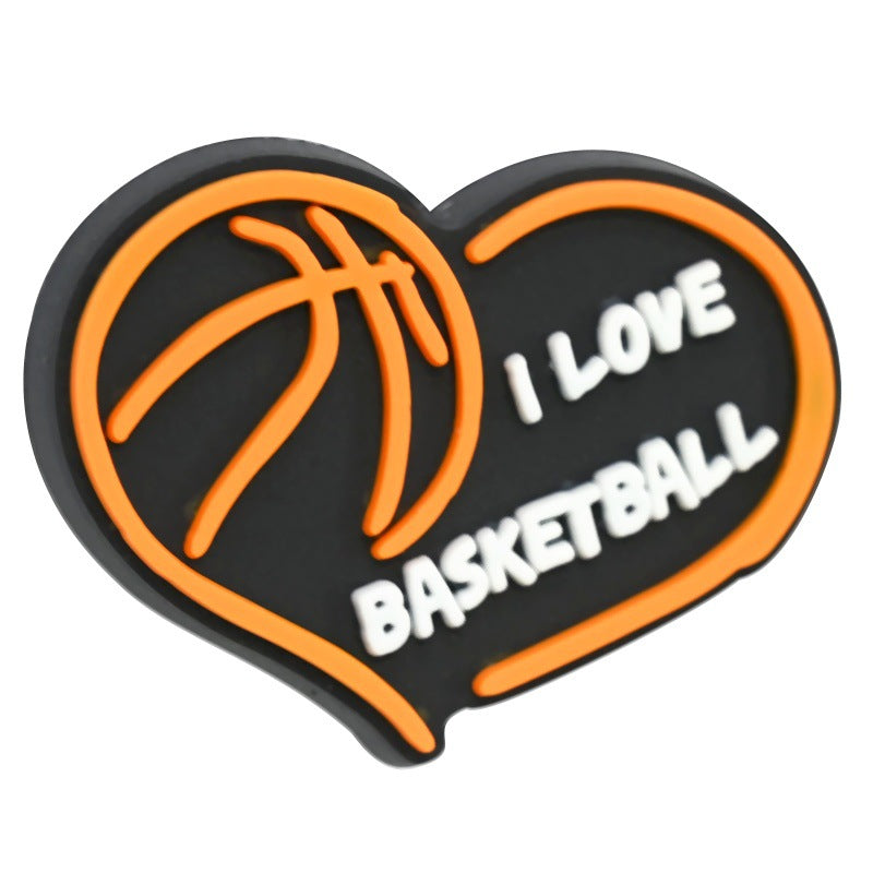 Wholesale Random 100pcs/pack PVC soft rubber perforated beaded accessories for ball sports series   Focal Beads