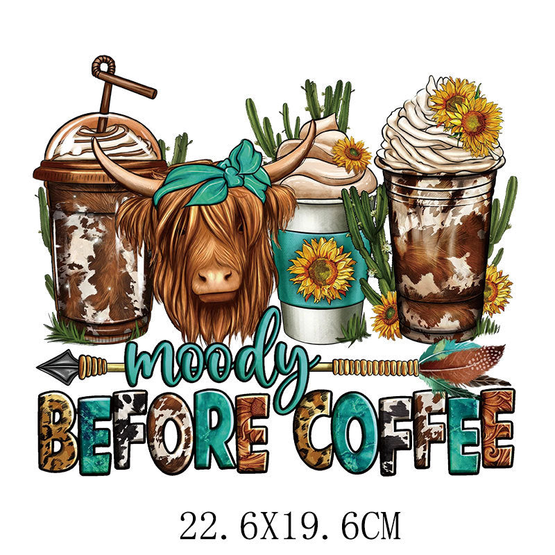 Wholesale Cartoon letter bull head heat transfer printing   UV DTF Ready to Press Transfers Wraps