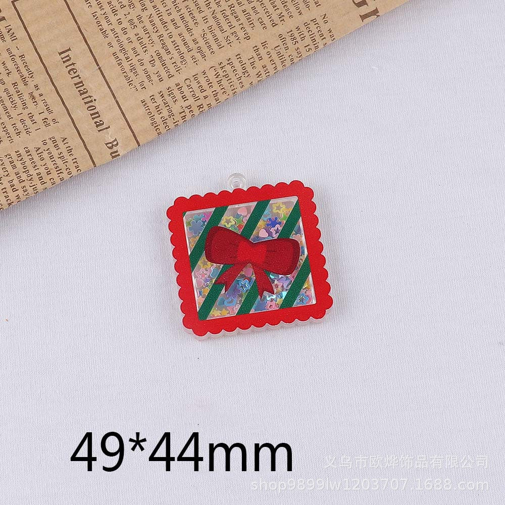 Wholesale 10pcs Cartoon Christmas Cube Hot Pot Quicksand Ornament Accessories DIY Patch FlatBack