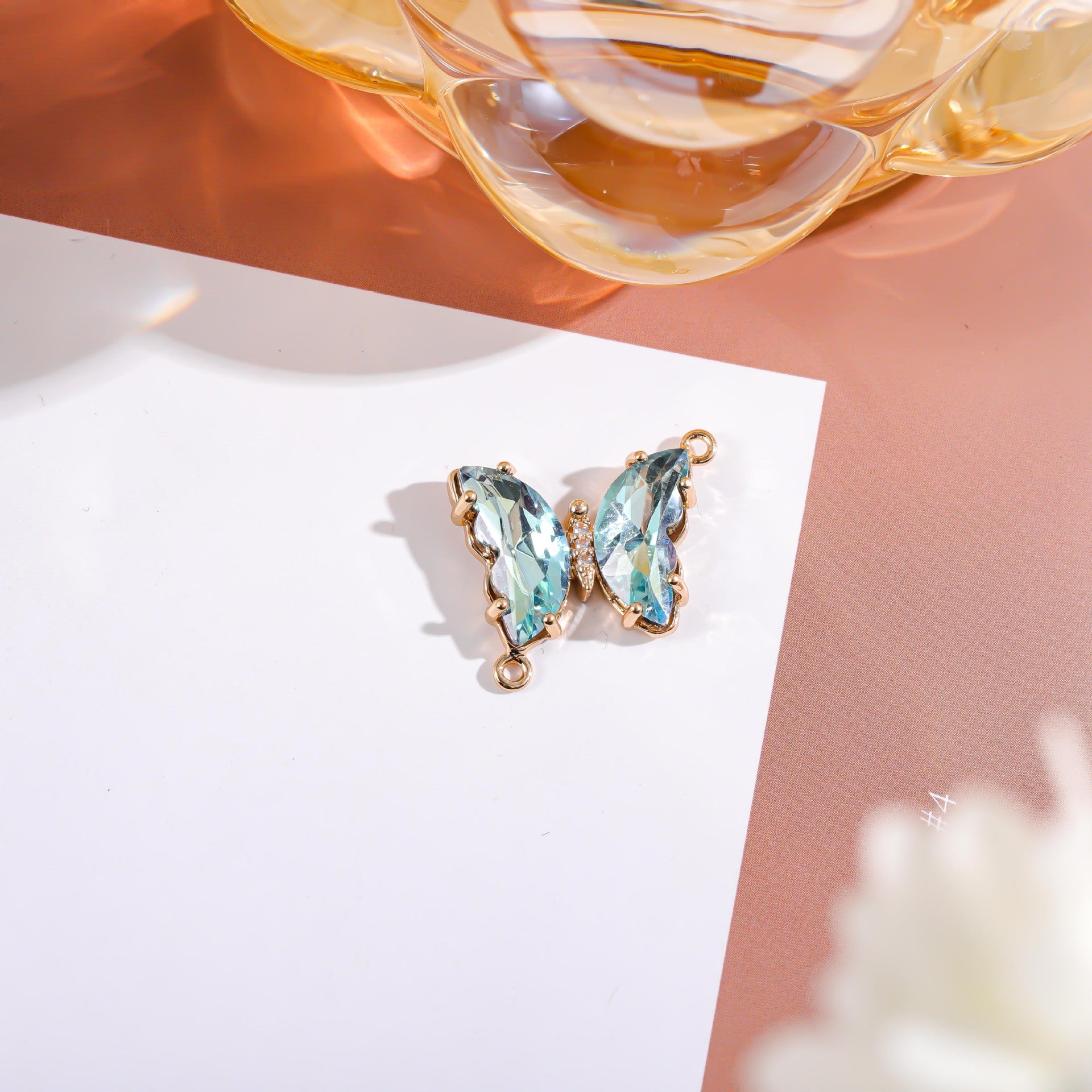 Wholesale Crystal Butterfly Double Pendant