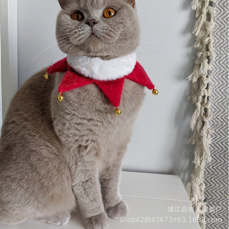 Wholesale Pet Clothing Christmas Costume Set Cat Scarf Bell Pet Collar