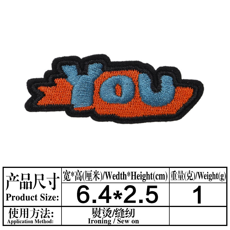 Wholesale Twill Embroidered Alphabet Patches Black White Rectangle Applique 33 Styles For Sweater DIY Craft Supply