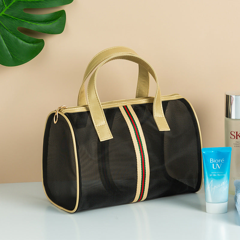 Wholesale Mesh Portable Makeup Travel Storage Bag Transparent Bathing and Swimming Bag