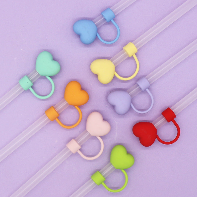Wholesale 10mm Silicone Straw Cap Love Straw Stopper