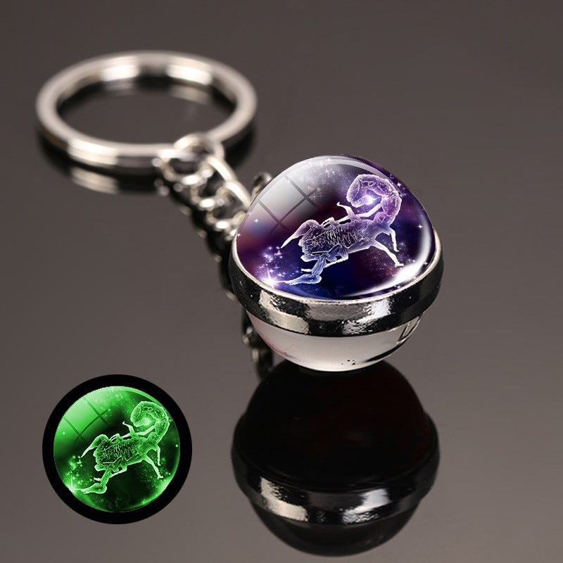 Wholesale Alloy Luminous Zodiac Keychain