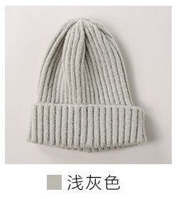 Wholesale Solid Color Versatile Knitted Thickened Smooth Plate Pointed Wool Hat