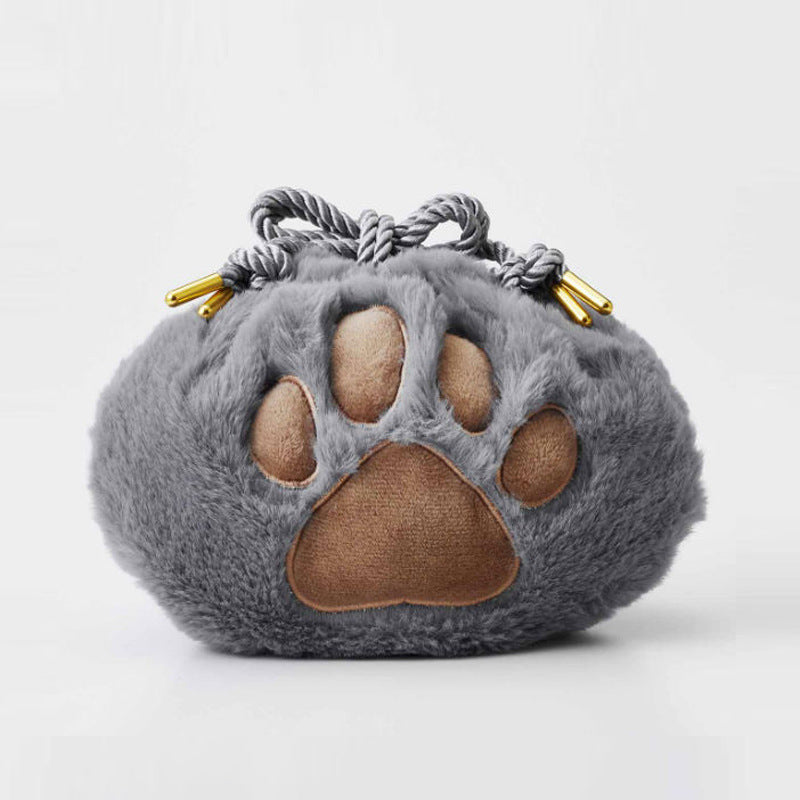 Wholesale Plush Cute Cat Claw Storage Bag