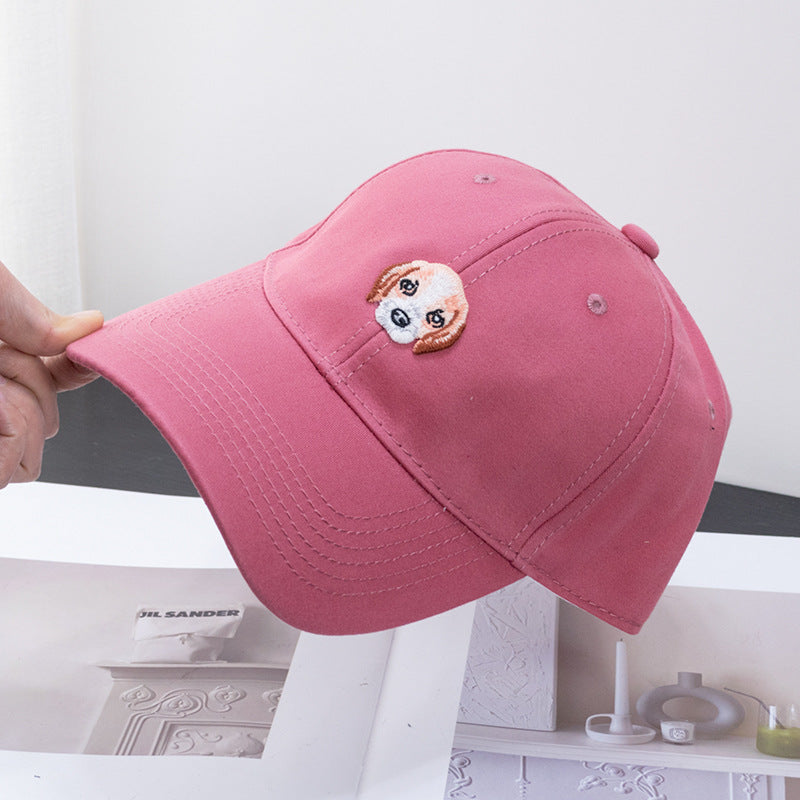 Wholesale Cute Puppy Patch Embroidered Visor Curved Brim Baseball Cap