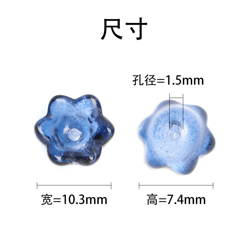 Wholesale 100pcs Crystal Two tone Wind Chime Flower Gradient Glass with Holes DIY Handmade Flower Tray Beads