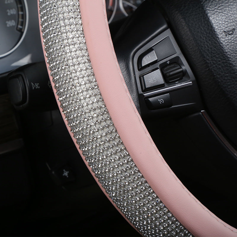Wholesale Hot Diamond Inlaid Diamond Water Diamond Leather Steering Wheel Covers