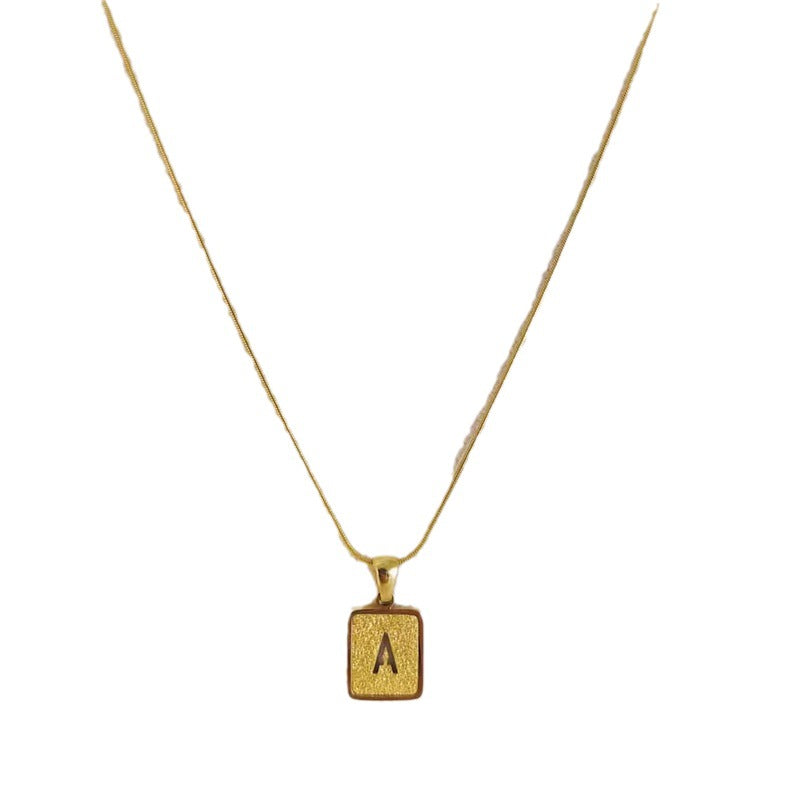 Wholesale Hollow 26 English Letter Titanium Steel Necklace