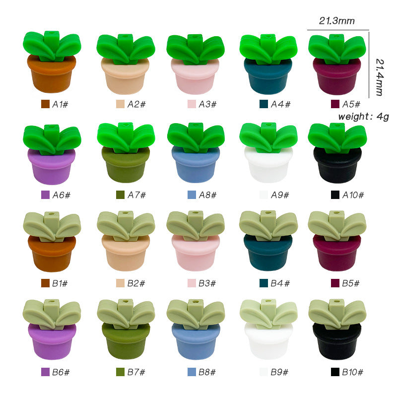 Wholesale 10pcs Flower Pot Grass Focal Beads