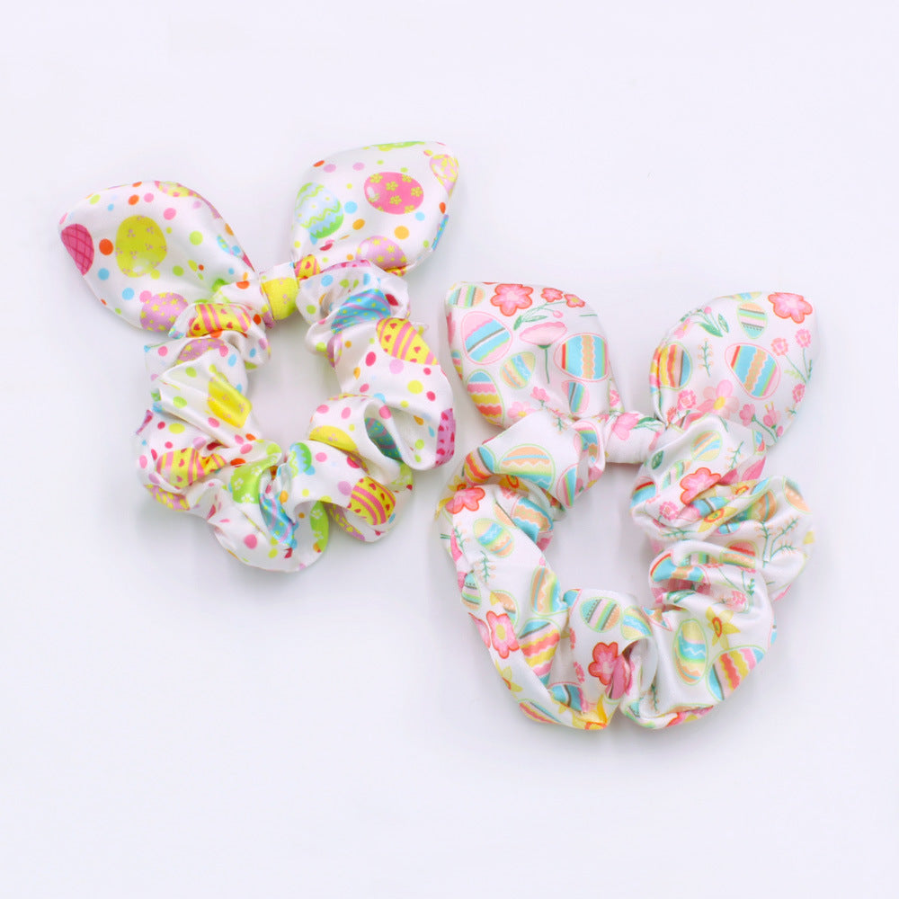 Wholesale 5pcs Easter Rabbit Ear Egg Hair Band Bow Fabric Hair