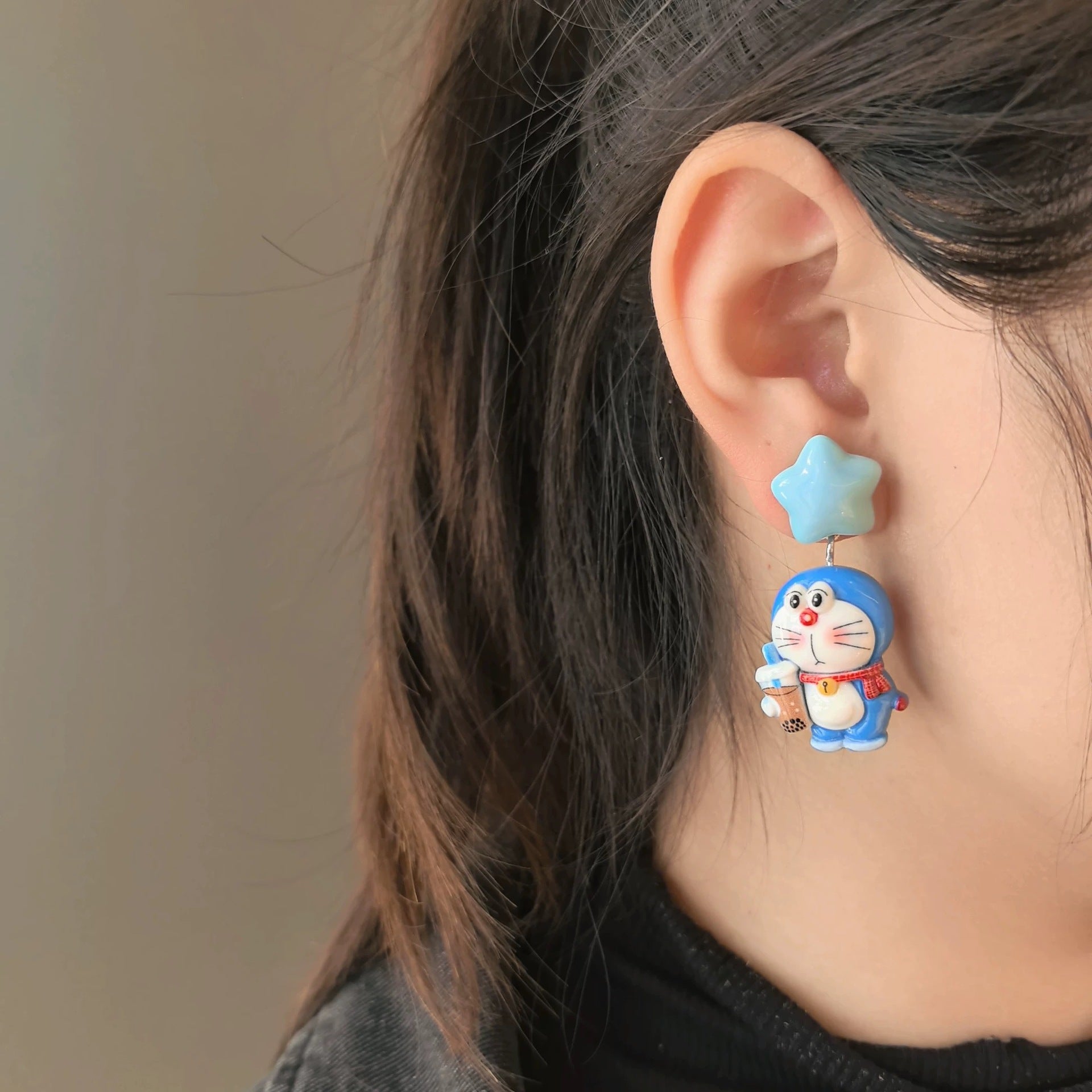 Wholesale Cute blue cat earrings