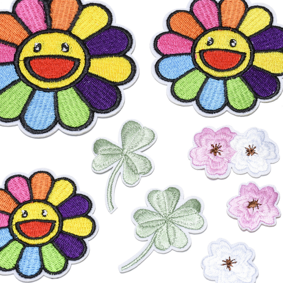 Wholesale Floral Embroidered Cloth Patches Set Of 8 For Clothing Decoration And DIY