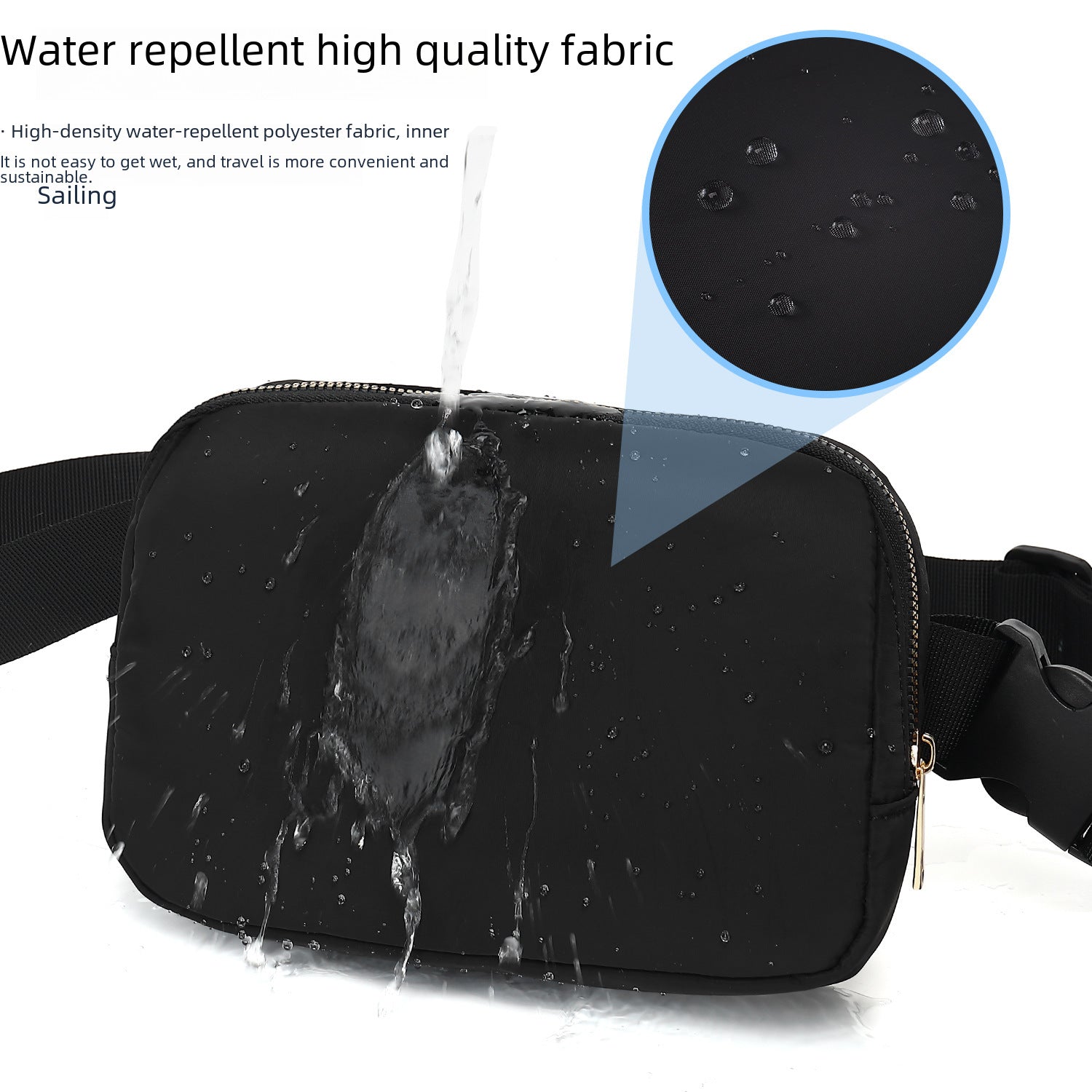 Wholesale Waist bag nylon waterproof chest bag outdoor sports running mobile phone bag versatile crossbody men and women