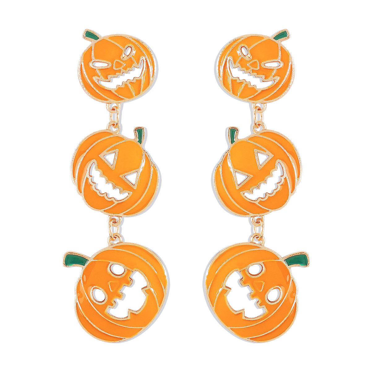 Wholesale Funny Cartoon Halloween Party Dark Pumpkin Ghost Letter Skull Earrings