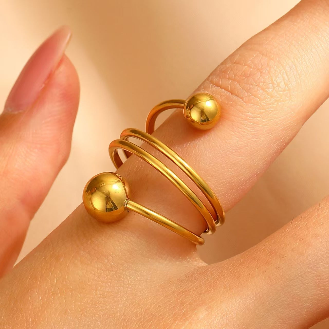 Wholesale Vintage glossy texture ring
