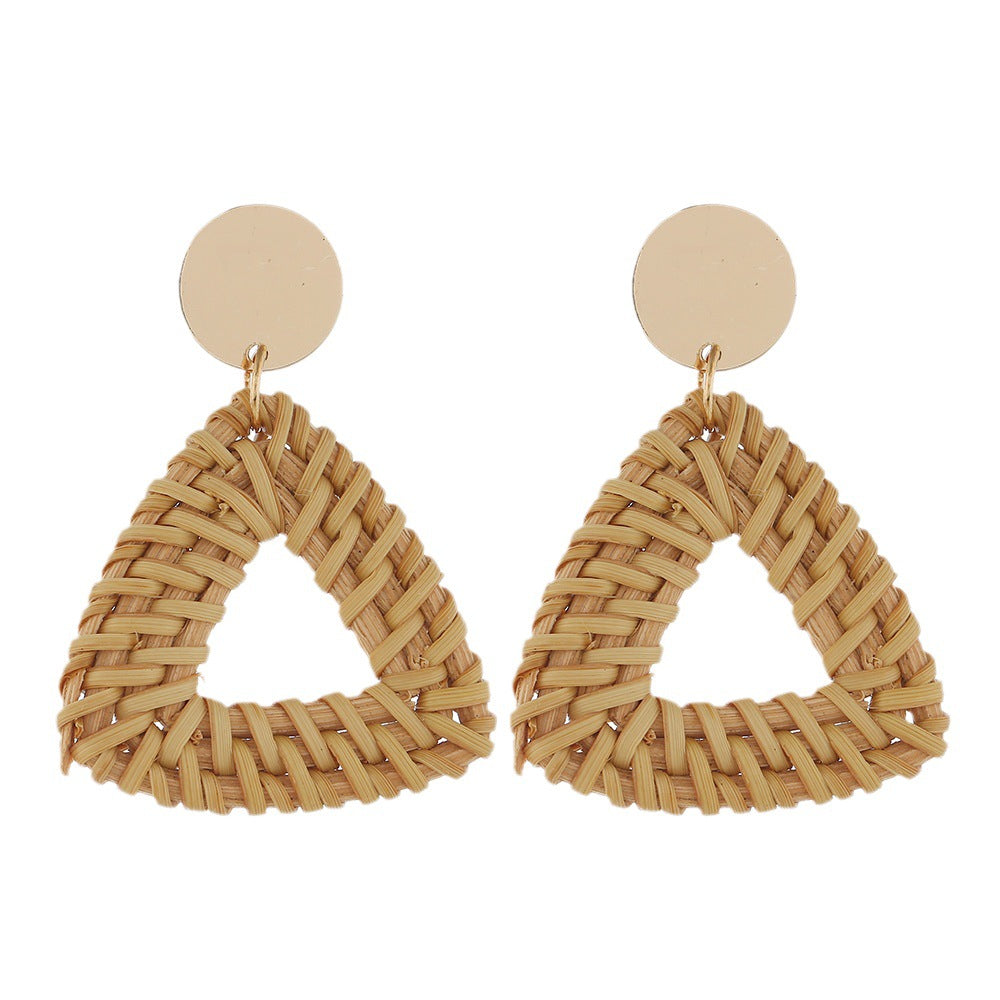 Wholesale Geometric Acrylic Straw Earrings